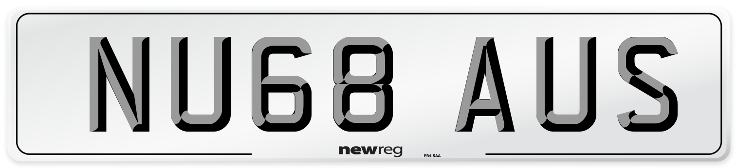 NU68 AUS Number Plate from New Reg